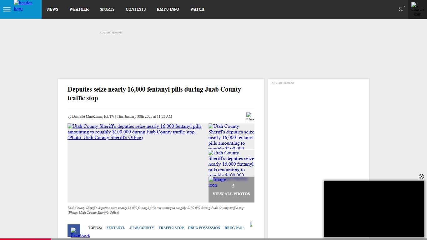 Deputies seize nearly 16,000 fentanyl pills during Juab County traffic stop