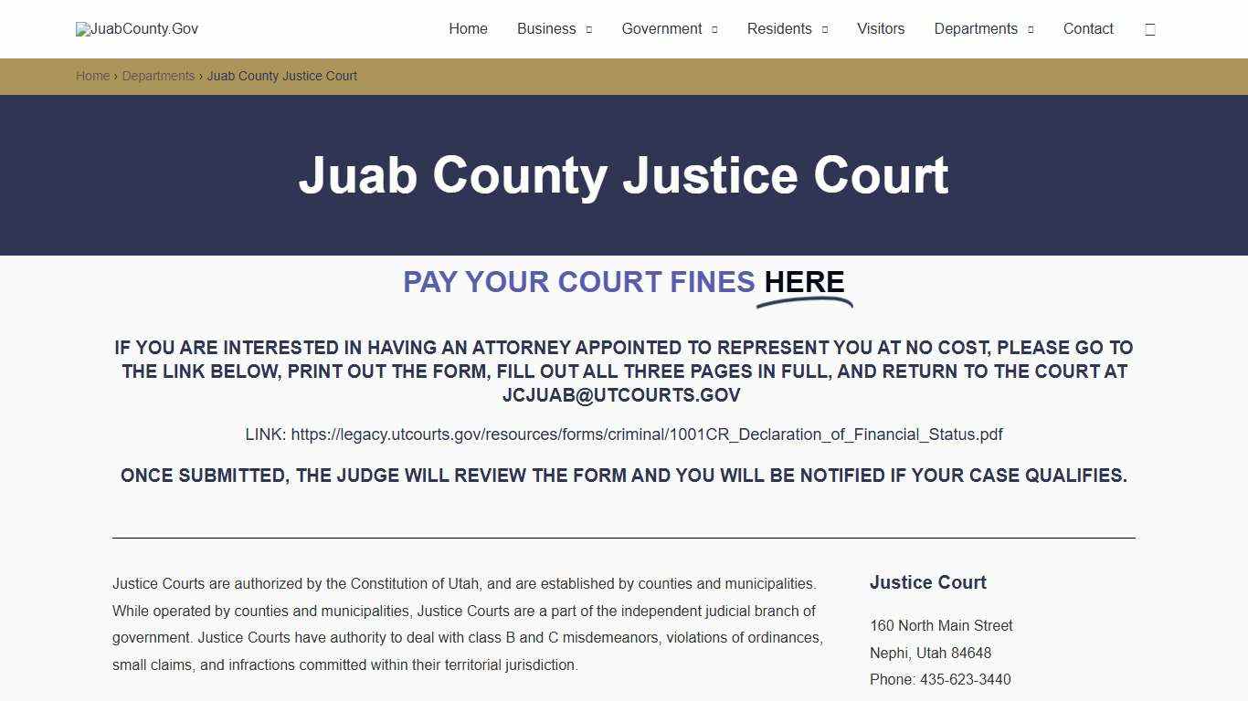 Juab County Justice Court – JuabCounty.Gov