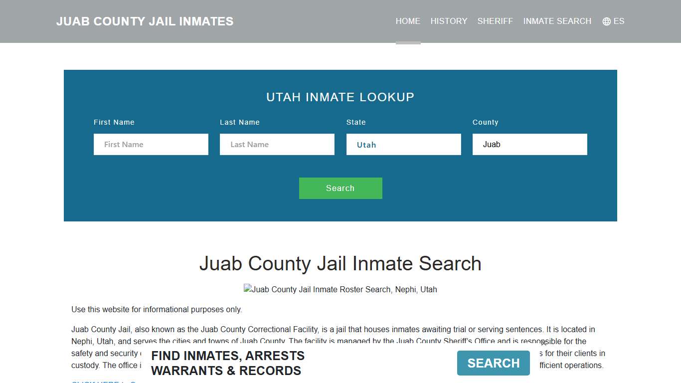 Juab County Jail Inmate Roster Lookup, Nephi, UT