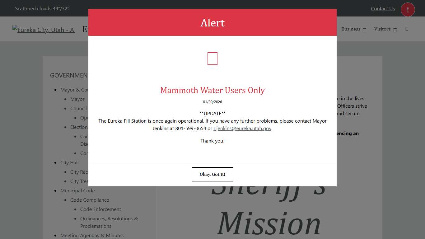 Juab County Sheriff's Office Eureka City, Utah